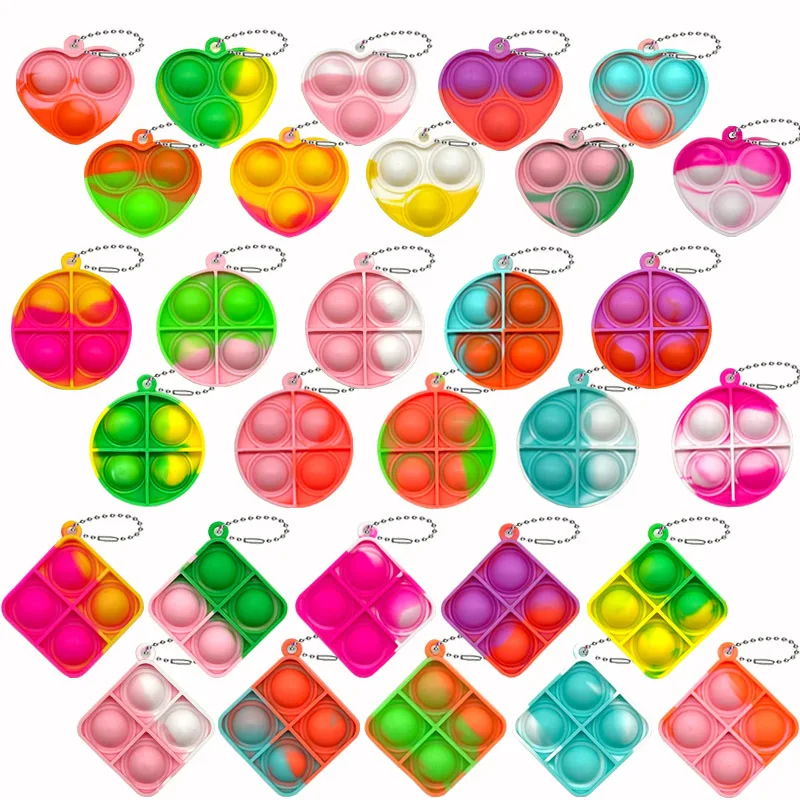 30PCS Pop Fidget Toys Mini Pop Keychains Toddler Toys Fidgets Pack Sensory Toys Bulk Packs Reduce