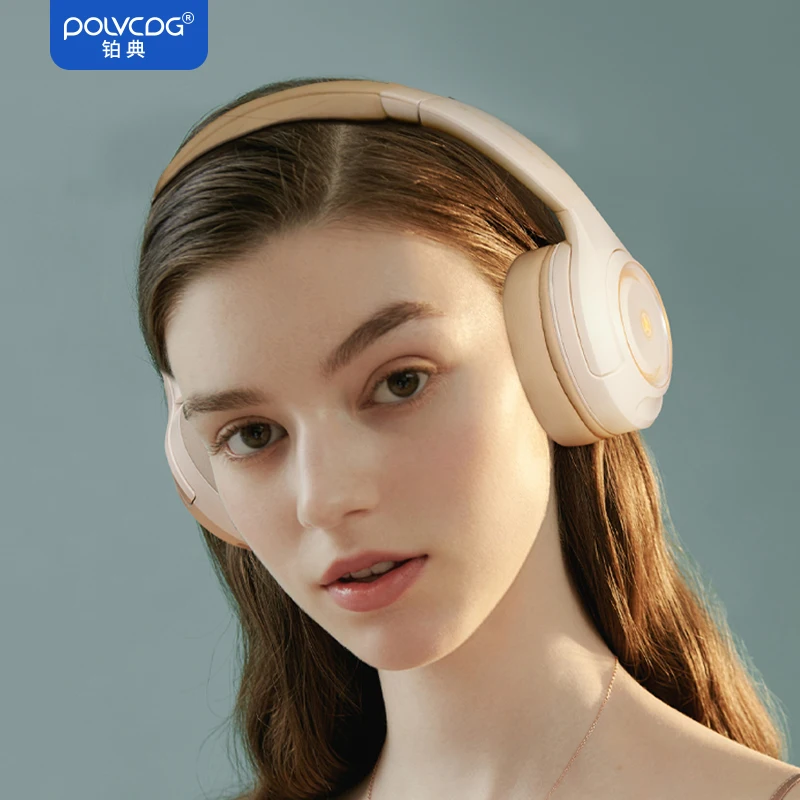 POLVCDG-A8 Auscultadores Bluetooth sem fios  auscultadores de jogos emissores de luz dobráveis