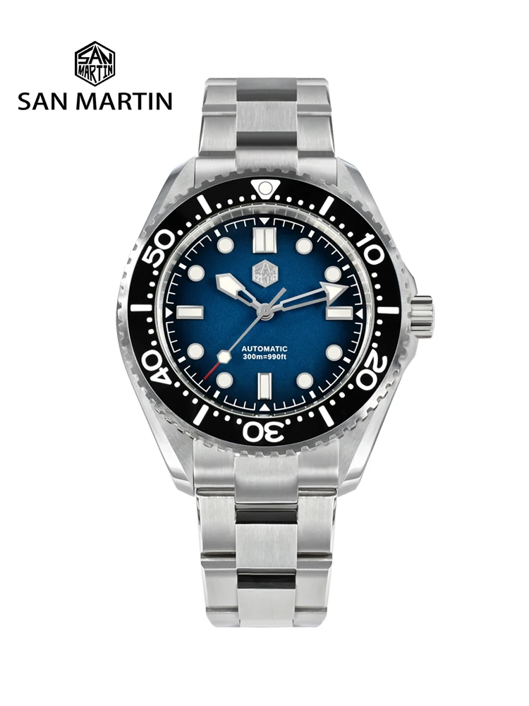 San Martin New Updated Men Diving Watch Helium Device NH35 Automatic Mechanical Luxury Vintage
