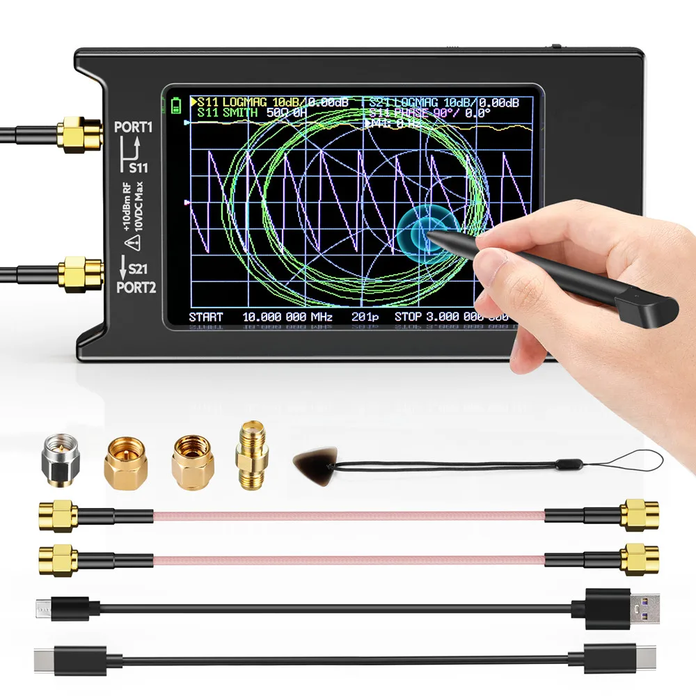 2022 New Updated NanoVNA-H4 4inch Vector Network Analyzer 10k-1.5GHz HF VHF UHF Antenna Analyzer