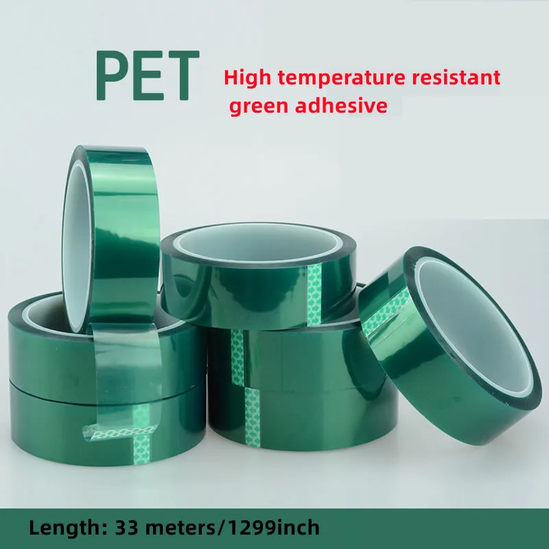 Green Polyester Hi-Temp Masking Tape PET Tape With Silicone Adhesive, Ideal For Painting, Powder