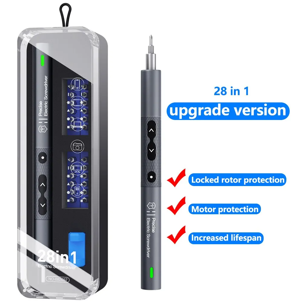 28 in 1 Electric Screwdriver Precision Set Power Tool Kit Rechargeable Wireless Cordless Bit for