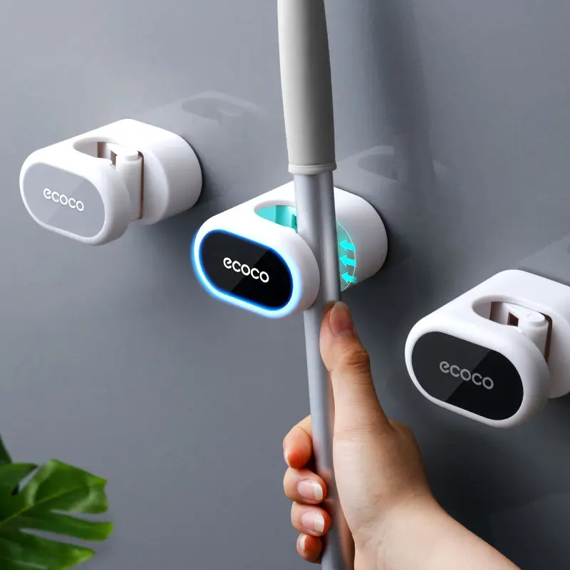 Wall Mounted Mop Rack Holder Mop Hook Rack Kitchen Bathroom Mop Broom Storage Rack Home Organizer