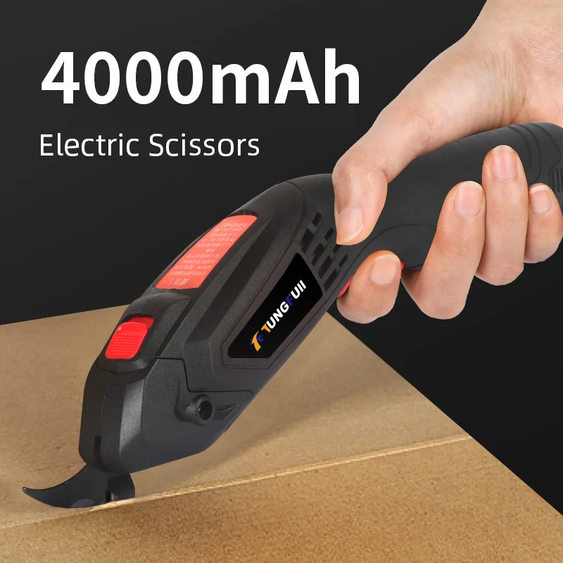 Tecido elétrico costura tesoura, carga profissional, ferramenta elétrica sem fio, tesouras cortador,