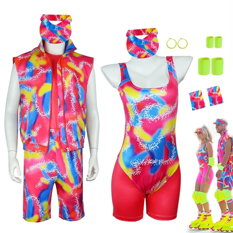 Hot Movie Barbi Cosplay Ken Barbe Sports Wear With Hat Unisex Adult Kids Halloween Party Cosplay