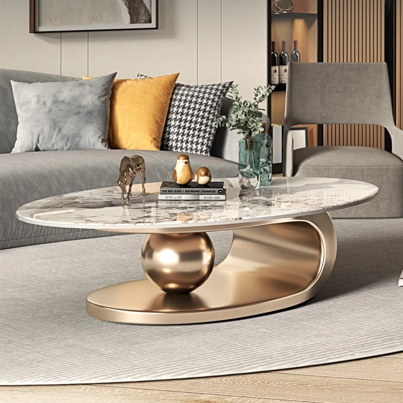 Gold Living Room Coffee Tables Modern Design Decor Oval Coffee Tables Minimalist Mesa De Centro De