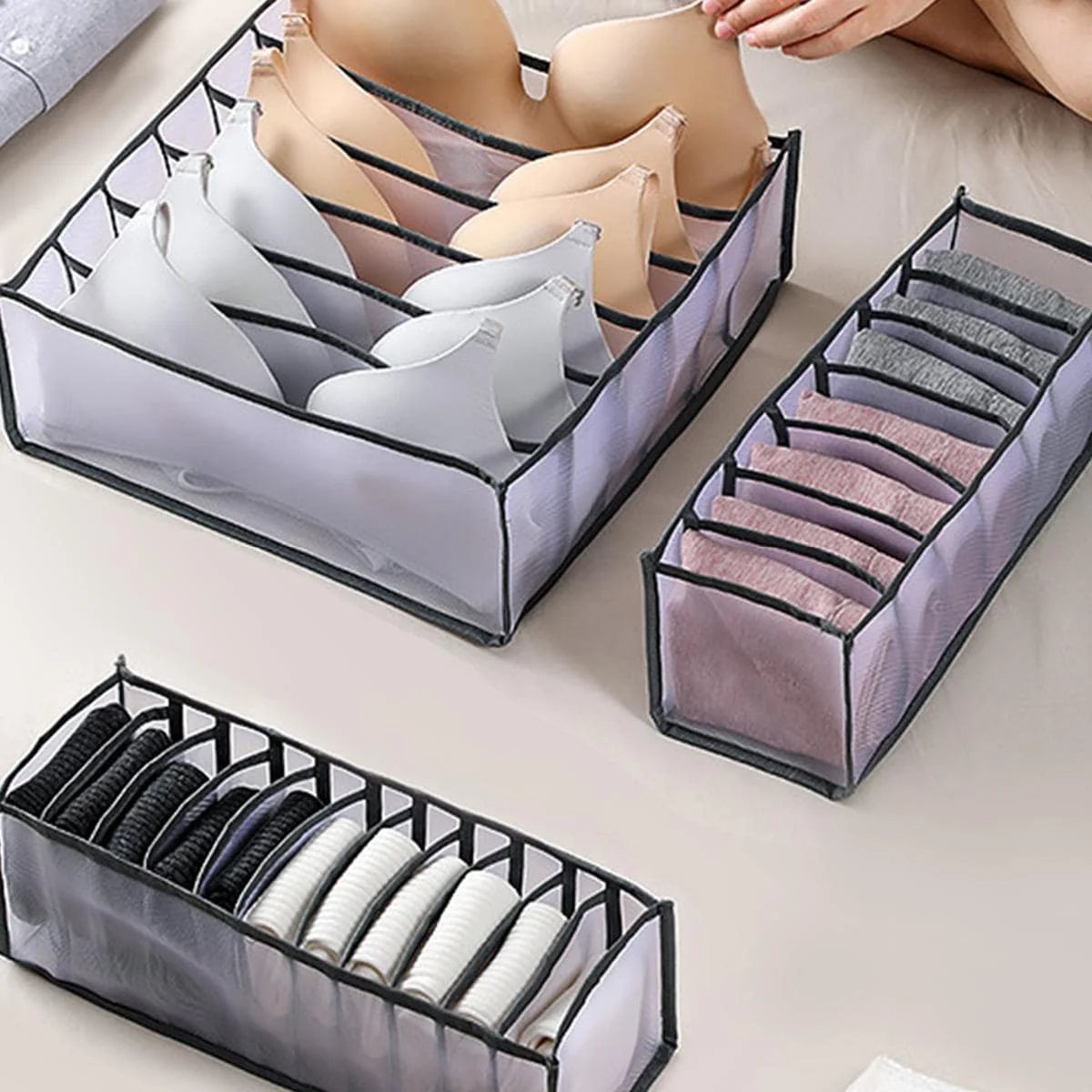 1PC- Closet Organizer for Socks Home Separated Underwear Storage Box 7/9/11 Grids Jeans Bra