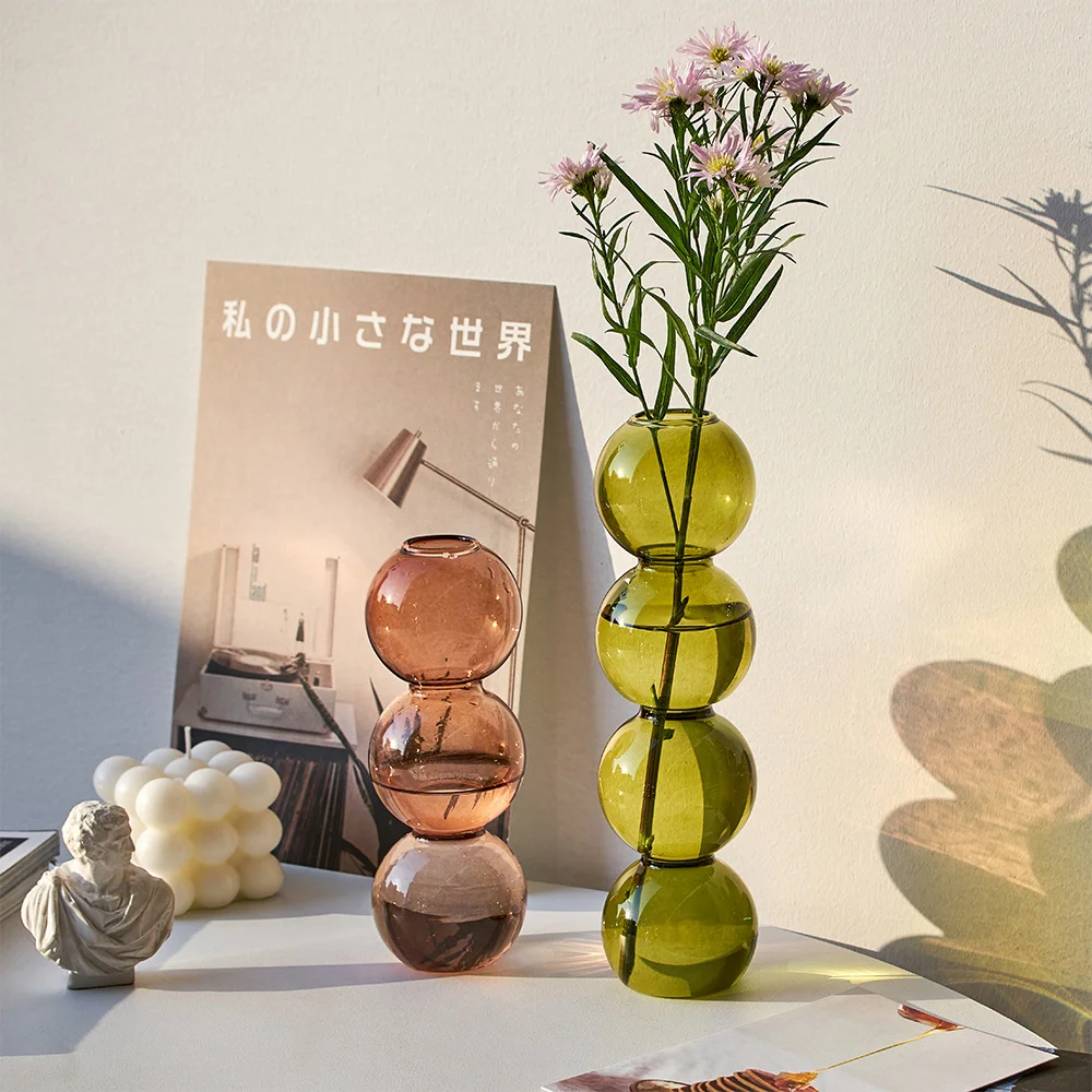 Living Room Glass Vase Creativity Contracted Dining Room Flower Arrangement Dry Flower Simulation