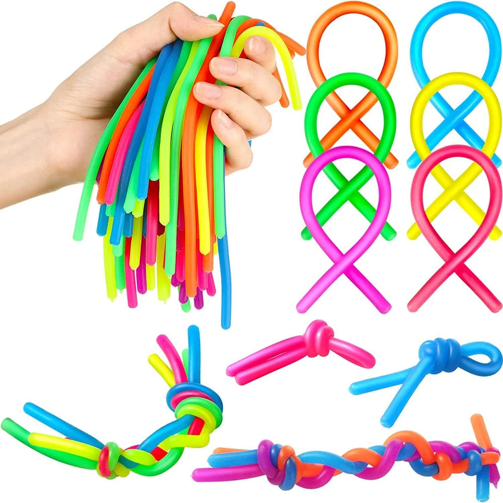 10PCS Noodle Pack Stretchy Strings Fidget Toys Silent Fidget Toys Relieve Stress Adult Anxiety