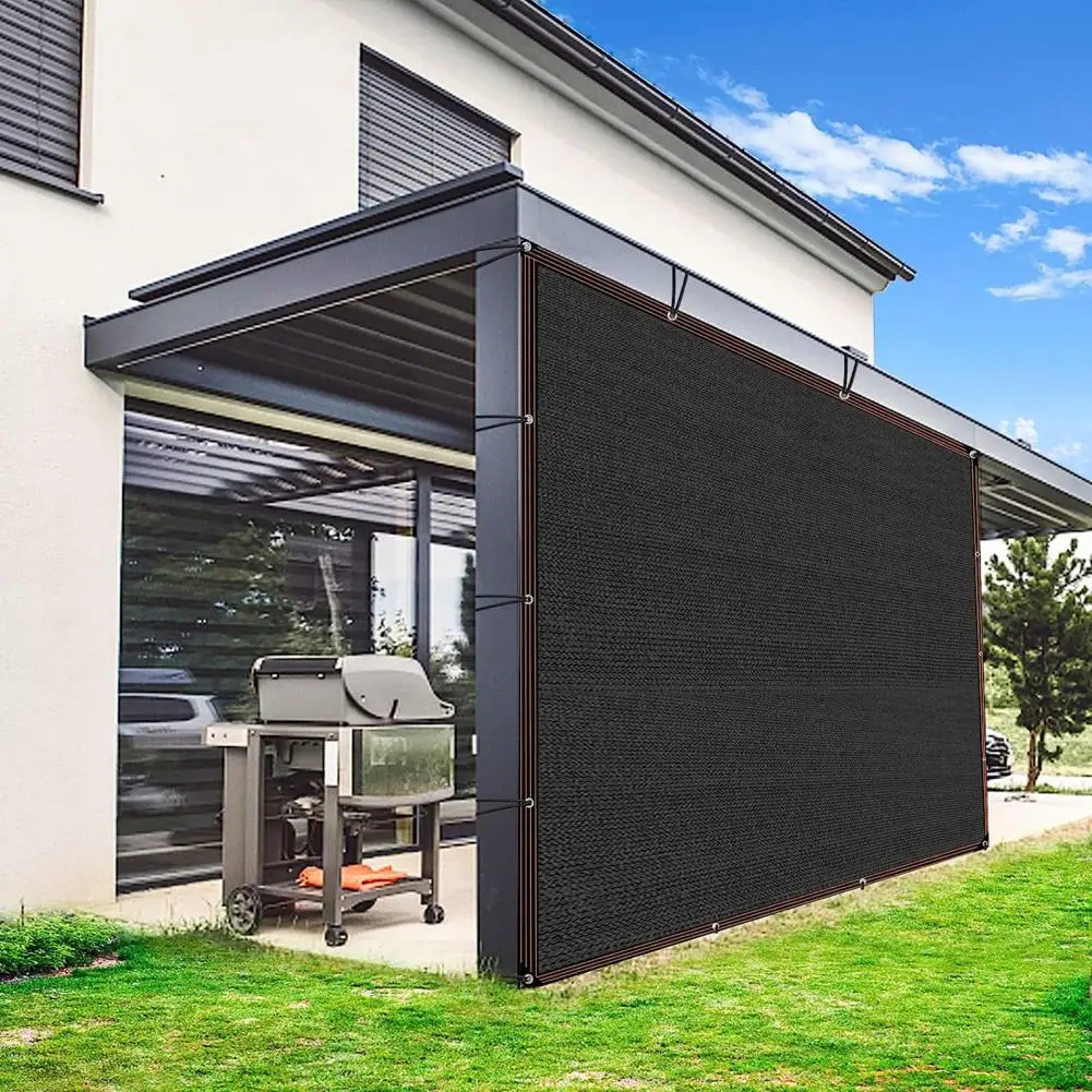 Black Shade Cloth with Grommets Pergola Shade Netting Premium Sunblock Mesh Netting for Outdoor