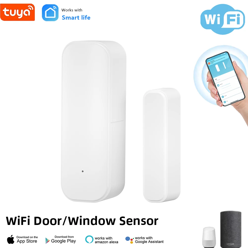 Tuya Wifi Door Sensor Window Entry Sensor Security Burglar Door Sensor Alarm Smart Life Magnetic