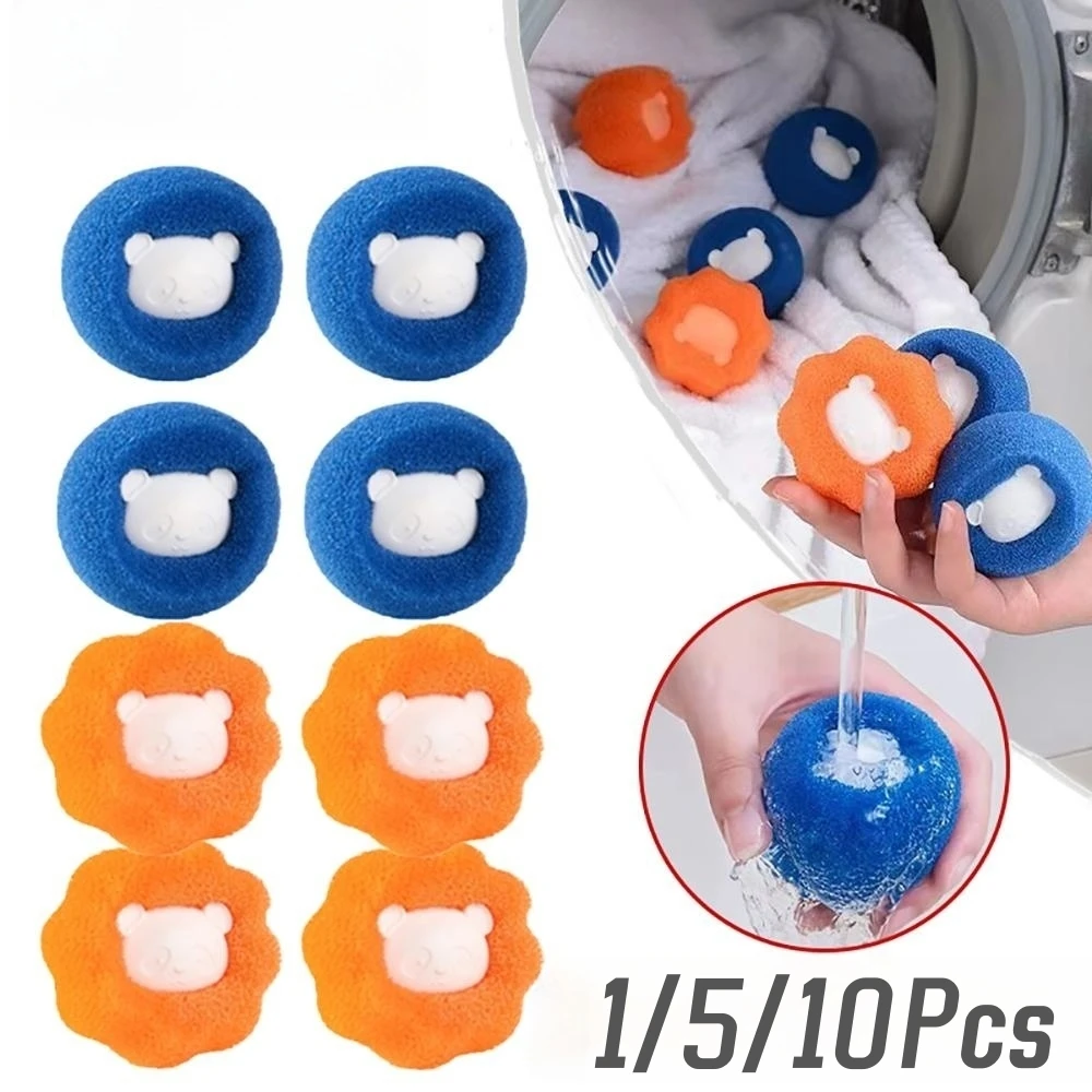 1/5/10PCS Laundry Ball Kit Reusable Washing Machine Hair Remover Ball Cleaning Lint Fuzz Pet Hairs