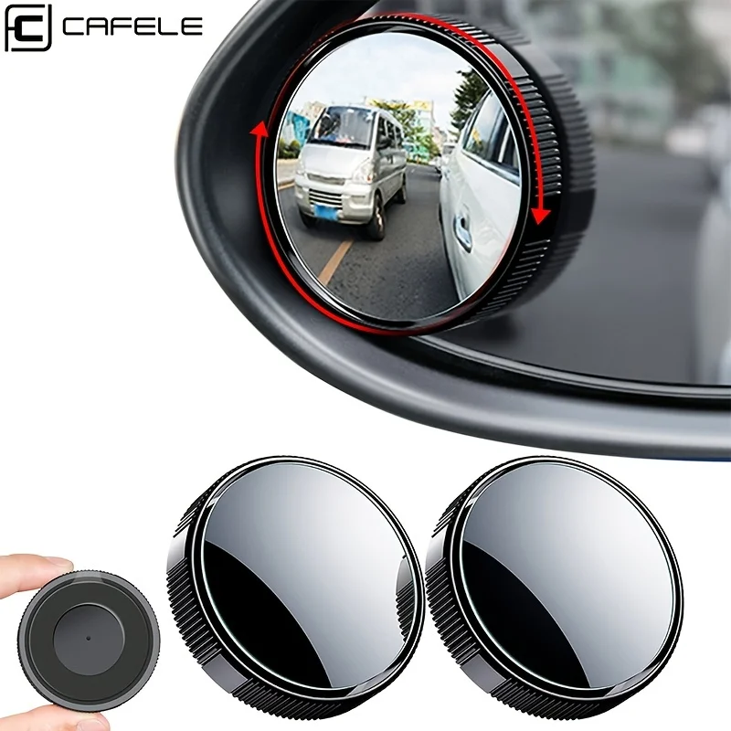Espelho Retrovisor do Carro com Ventosa, Espelho Auxiliar de Ponto Cego, Ângulo Largo de 360 Graus,