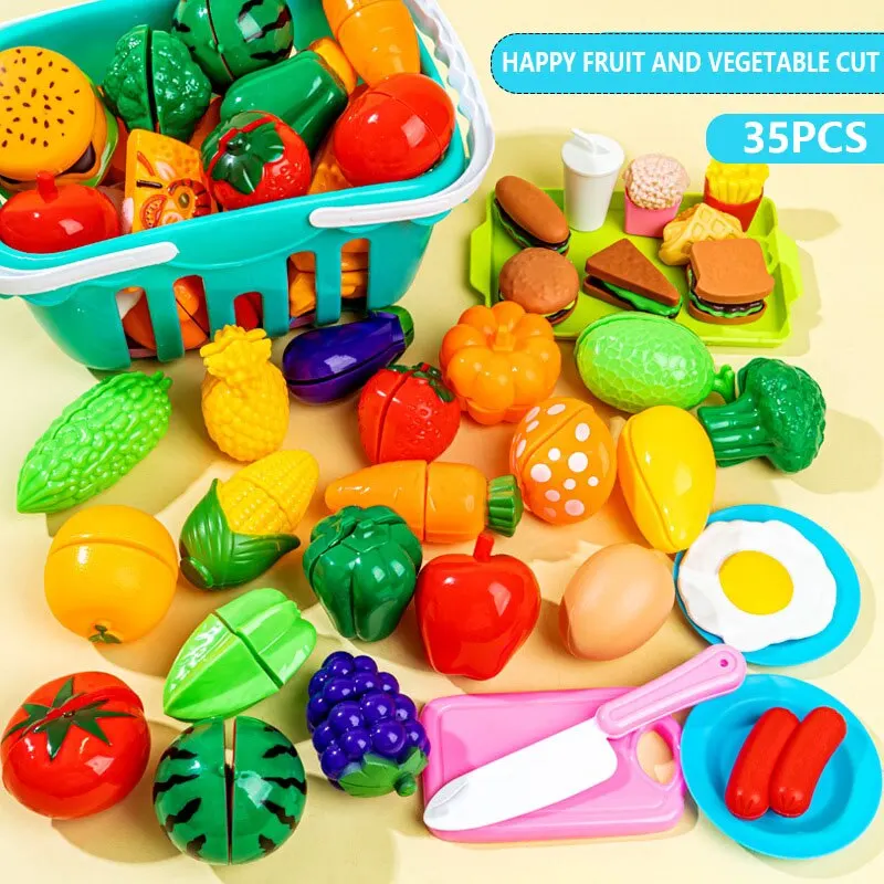 Fruit Cutting Set Children's Play House Toy Kitchen Vegetable Baby Can Cut Vegetables Boys and Girls