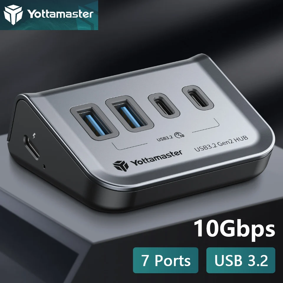 Yottamaster Multiple USB A Type C Hub 4/7 Slot 10Gbps Socket Docking Station Multi USB 3.0 Port