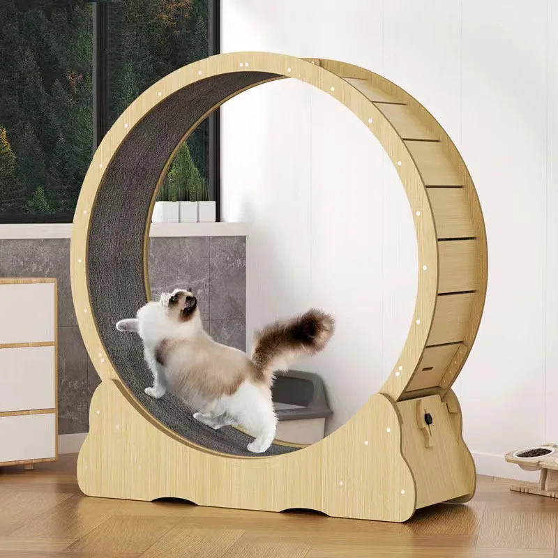 Cat Treadmill Mute Cat Running Wheel Sports Roller Solid Wood Large Cat Climbing Rack Pet Fitness
