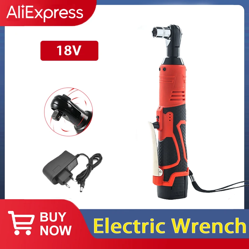 12V/18V Impact Wrench Cordless Rechargeable Electric Wrench 3/8 Inch Right Angle Ratchet Wrenches