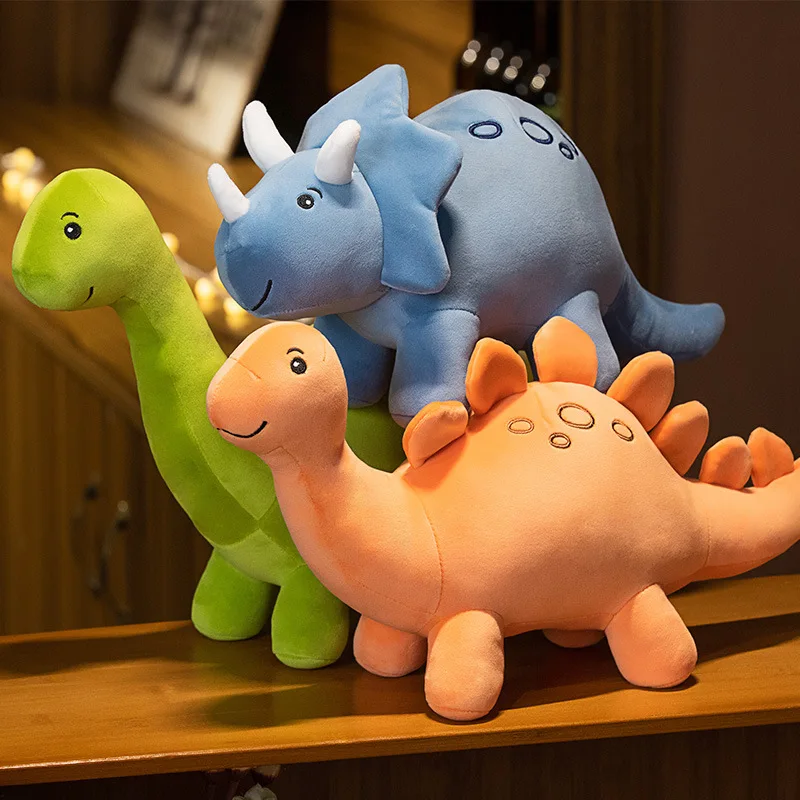 Cartoon Colorful Dinosaur Plush Toy Cute Stuffed Animals Triceratops Plushies Kawaii Soft Kids Toys