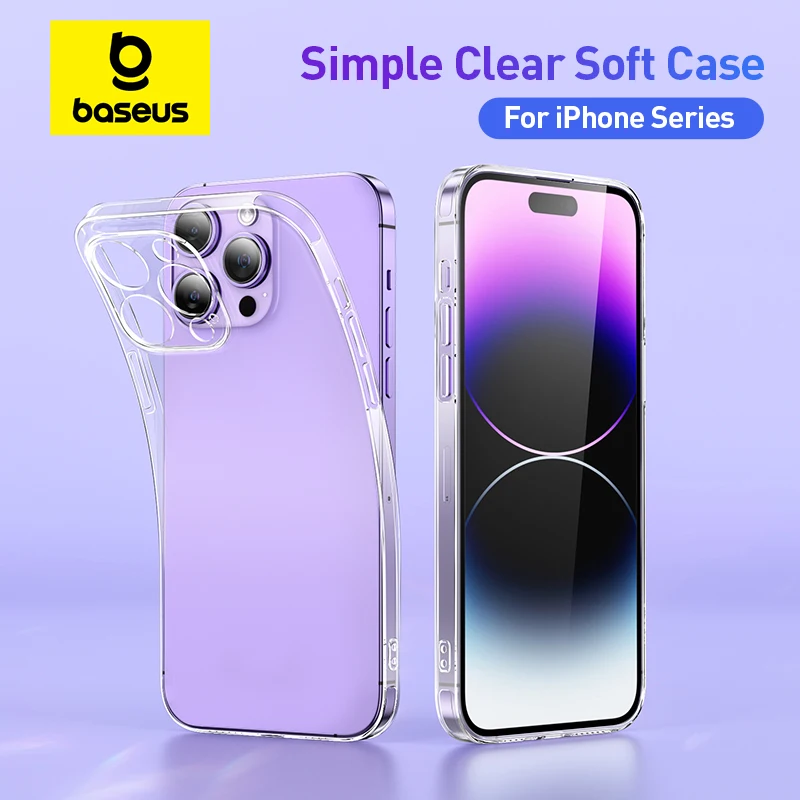 Baseus-Capa transparente para iPhone  capa transparente para telefone  capa TPU macia para iPhone 15