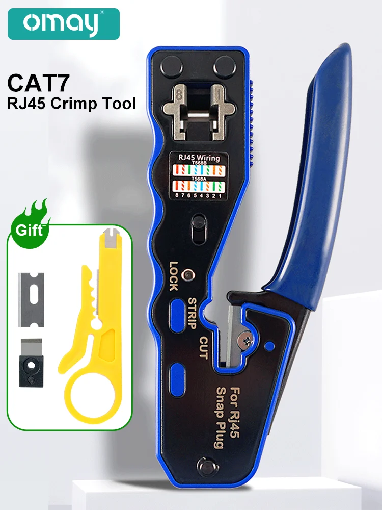 RJ45 UTP Crimper Netwerk Tools Ethernet Kabel Stripper Doorlopende Connector CAT5/6/7/8 tang Drukken Draad Klem Tang Clip