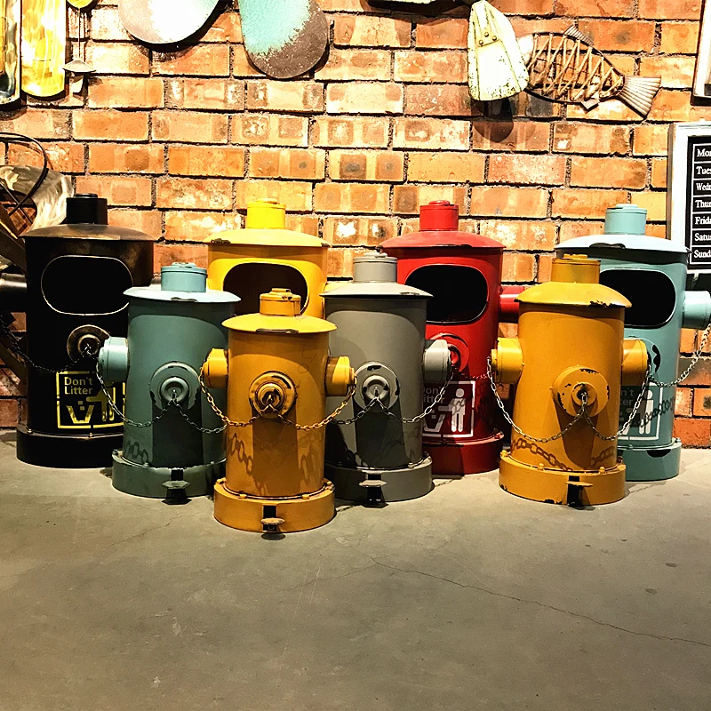 Industrielle Wind-Hydranten-Trash-Pedal Eisen-Kunst Dekorieren im amerikanischen Stil Ornament Bar