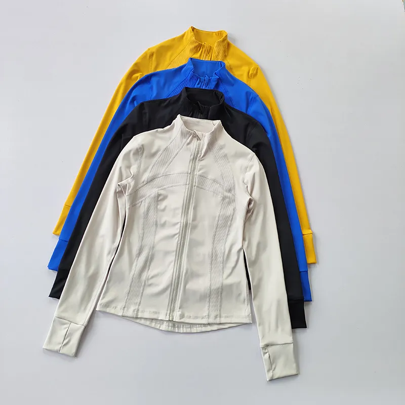 High Class Vertical Collar Sports Yoga Jacket Women Slim Slim Long Sleeve Coat Fast Drying Running