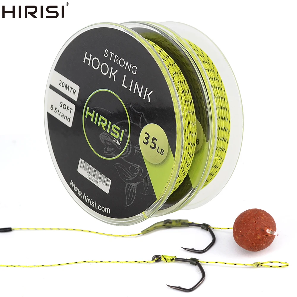 1 Piece Carp Fishing Line Soft Hook Link 8 Strand 20m carp leadcore Braid Line Hair Rig Fishing
