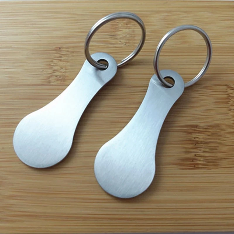 1/2pcs Metal Shopping Cart Tokens Trolley Token Key Ring Decorative Keychain Multipurpose Shopping