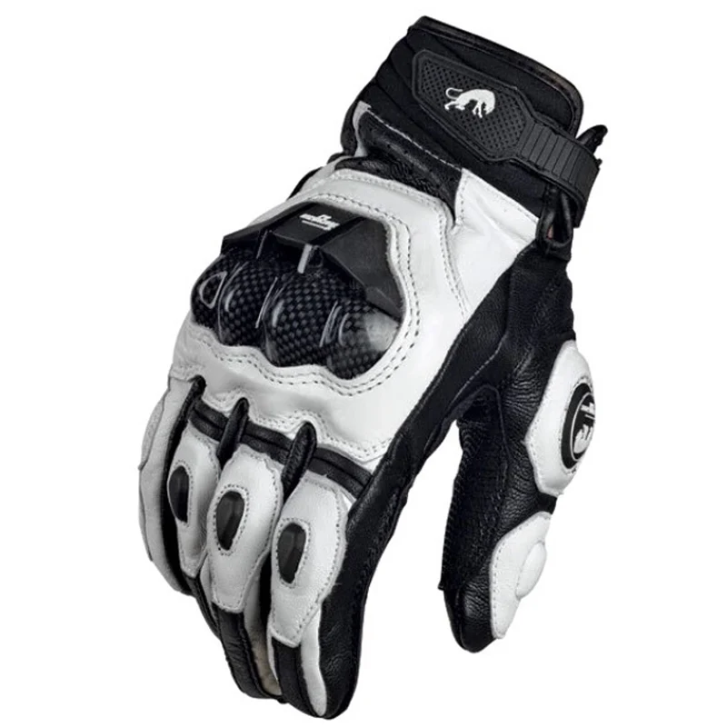 Motorcycle Gloves Black Racing Genuine Leather Motorbike White Road Riding Team Glove Men Summer