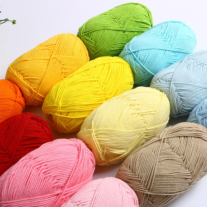 40-50g/Set 4ply Milk Cotton Knitting Yarn Needlework Dyed Lanas For Crochet Craft Sweater Hat Dolls