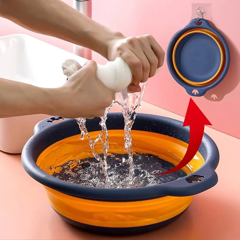 Portable Foldable Laundry Basin Plastic Travel Folding Wash Basin Safe Durable Foldable Wash Basin