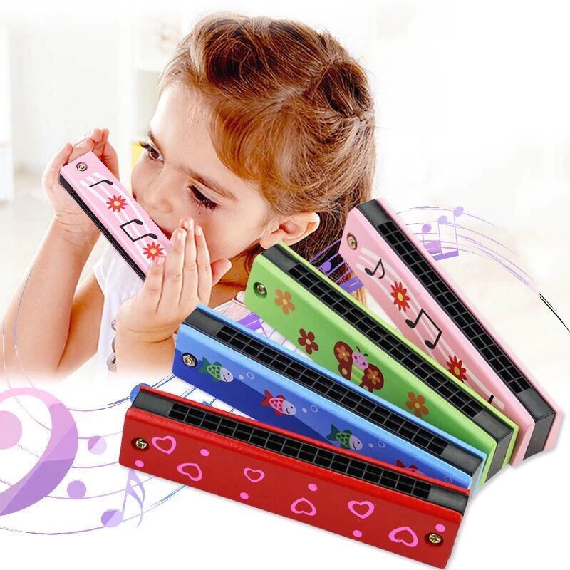 Children Wooden Harmonica Musical Instrument Toys Music Teaching Aids Puzzle Early Education