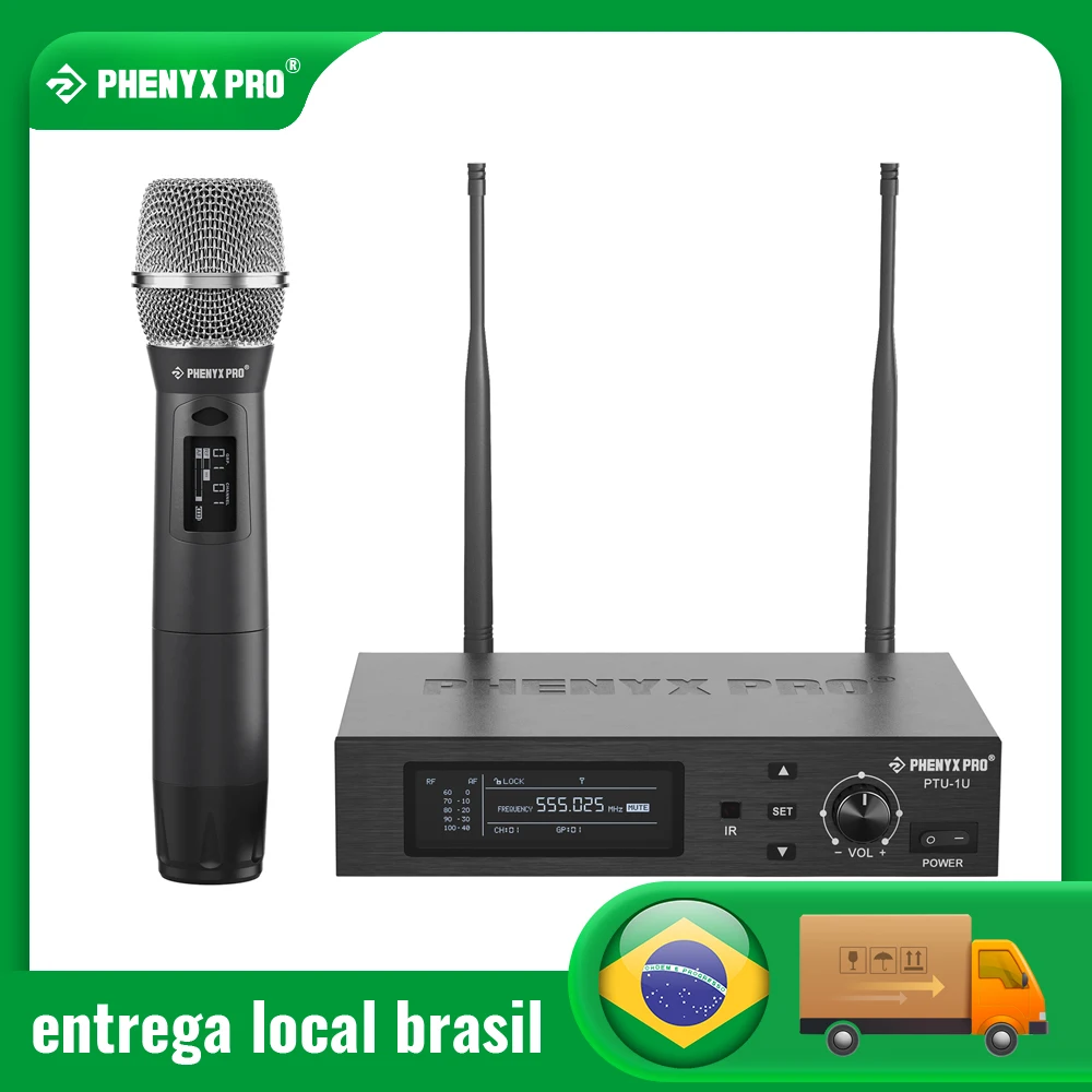 Phenyx-pro ptu-1u sistema de microfone sem fio  sistema profissional  com lock pick set  metal para