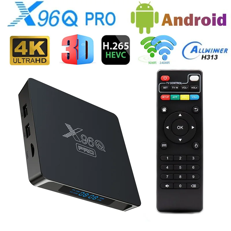 X96Q Pro tv box 2023 android 10.0 allwinner H313 quad core 2.4G WIFi HDR10  4K 8GB 128GB media