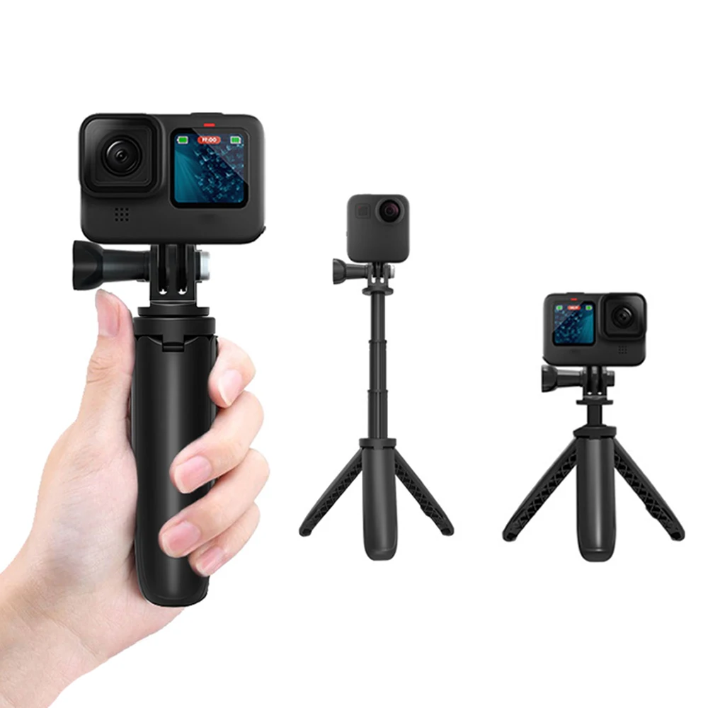 for Gopro Vlog Tripod Foldable Tripod Mini Portable Monopod for Go Pro Hero 11 10 Black  Session