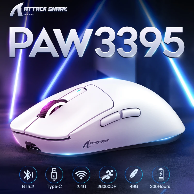 Mouse Sensor Óptico Leve Paw3395, Esports, Baixa Latência, Rastreamento de Alta Velocidade, Jogo Sem