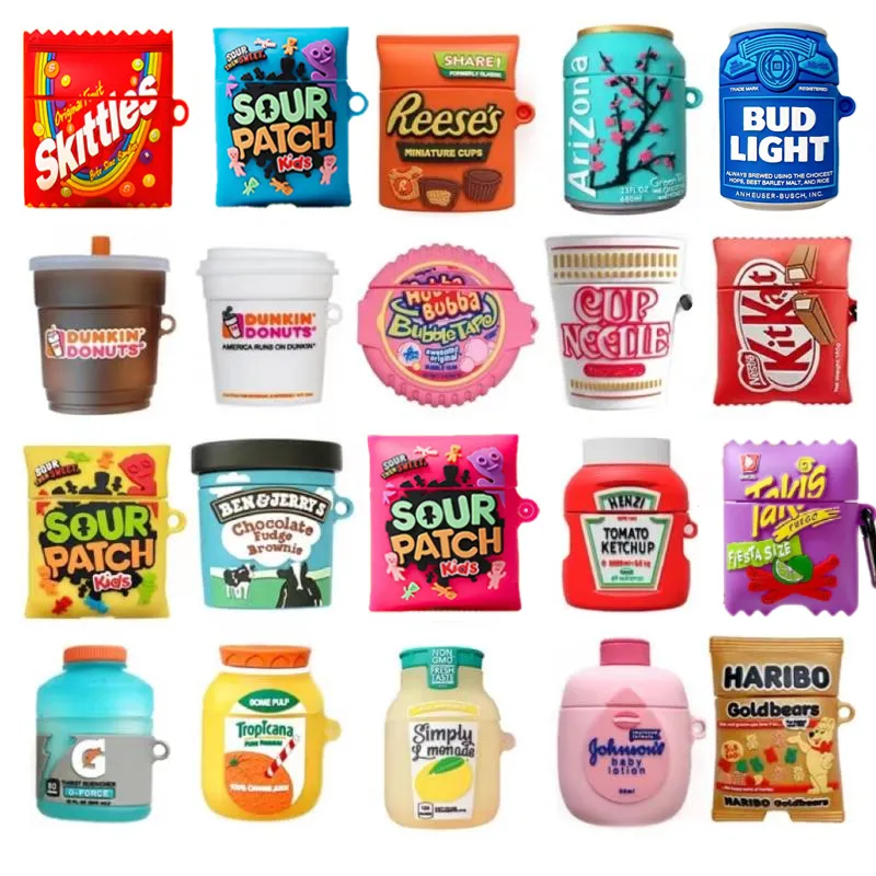 3D Snack Candy Drinks Creative Earphone Case for Apple AirPods Pro2 Cute Silicone Cover for Airpods