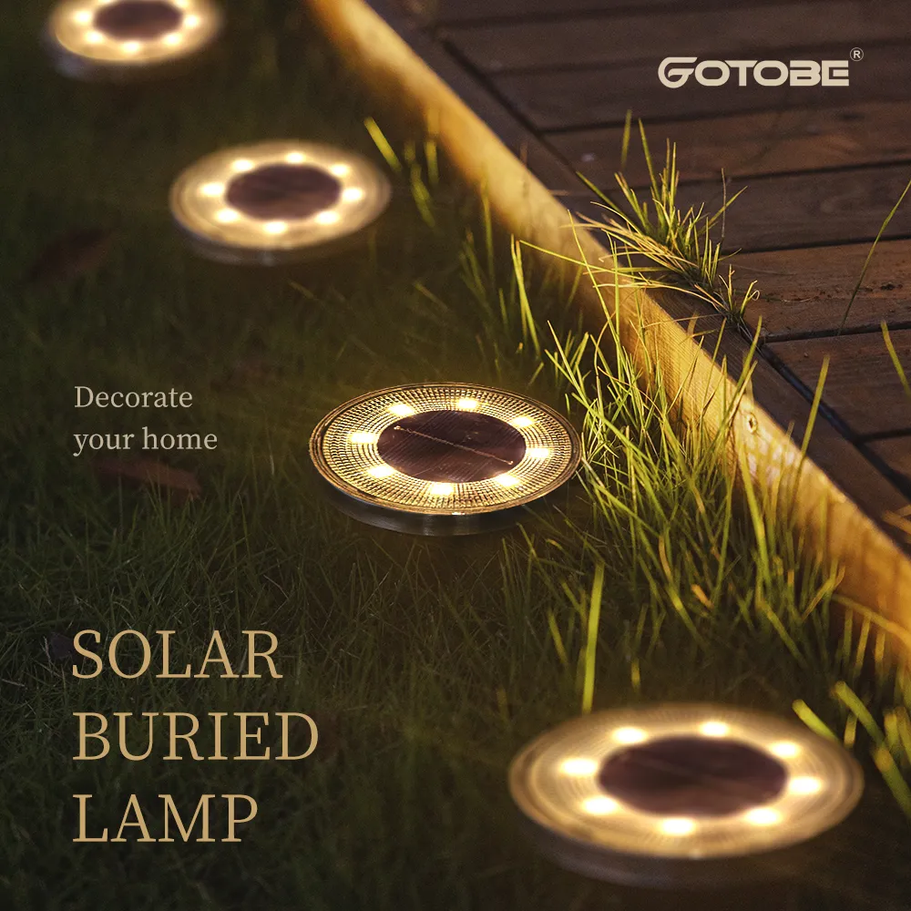 IP68 Waterproof LED Outdoor Solar Power Ground Light Lighting Control Path Deck Lights Yard Driveway