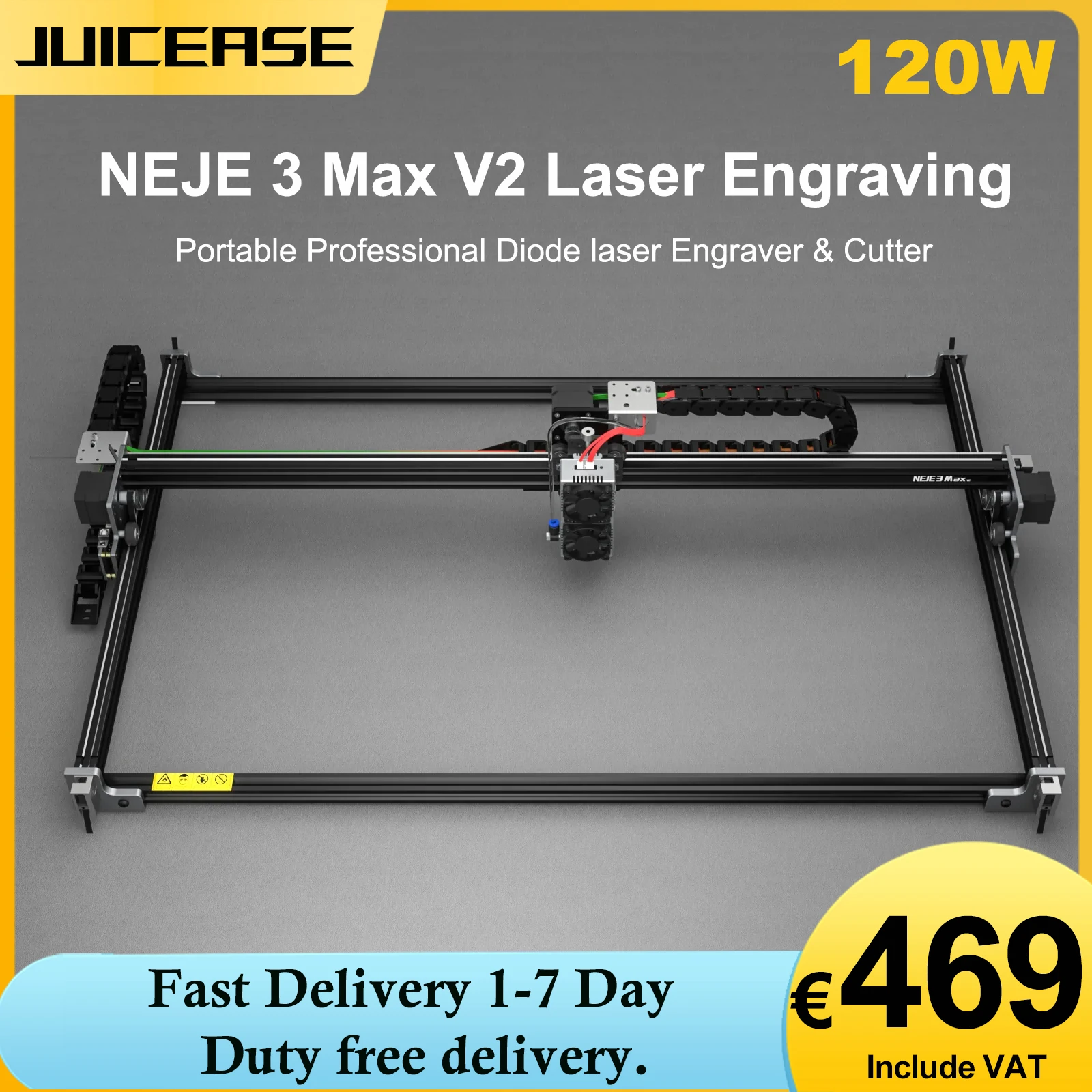 Neje 3 max v2 lasers ch neider maschine 120w laser gra vierer metalls ch neiden cnc router schneller