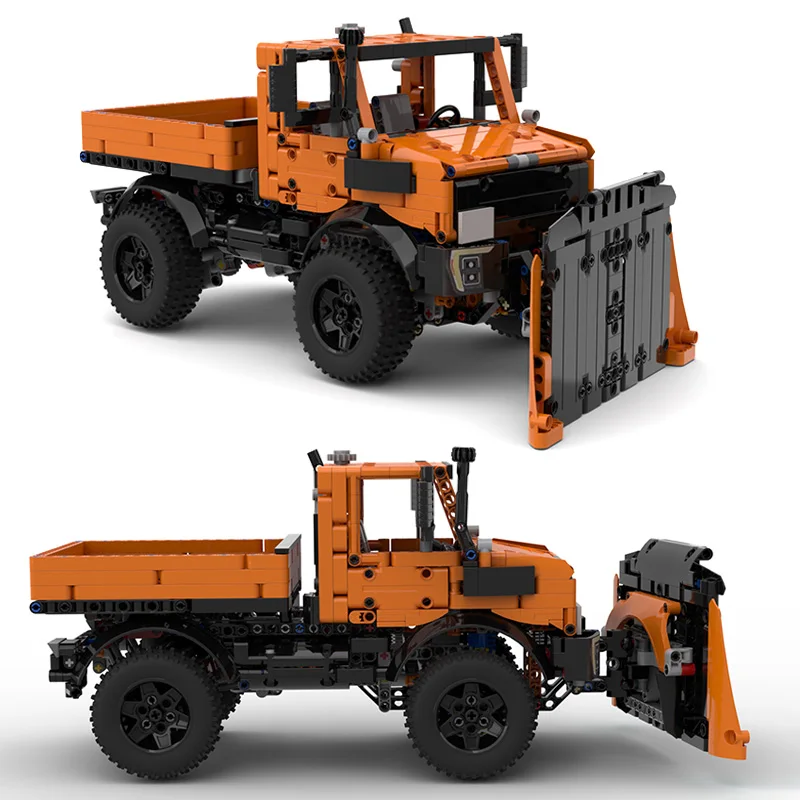 NEW Technical 1264PCS MOC Building Blocks Truck Model Unimog U1400 Snowplow Cars MOD 42126 F-150 DIY
