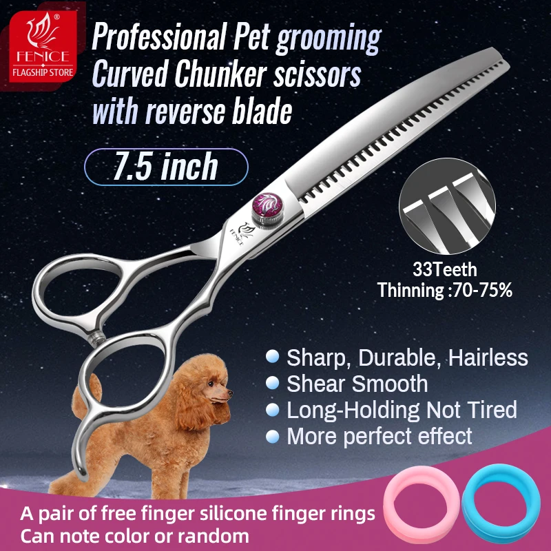 Fenice High-End 7,5 Zoll jp440c Stahl Reverse Blade gebogen Chunker Ausdünnung schere Ausdünnung für