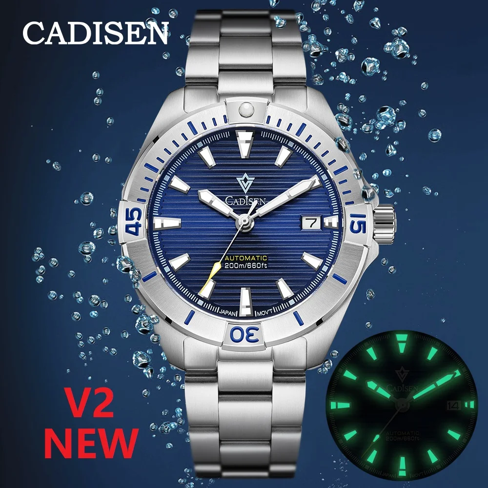 CADISEN NEW Top Brand Sports Men Mechanical Wristwatch Luxury Automatic NH35 Watch Men's Stainless