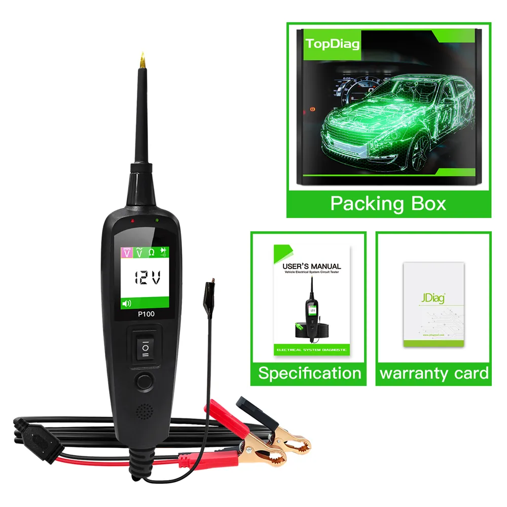 2m Automotive Circuit Tester Power Circuit Probe Kit Car Voltage/Resistant Tester 12/24V Diagnostic