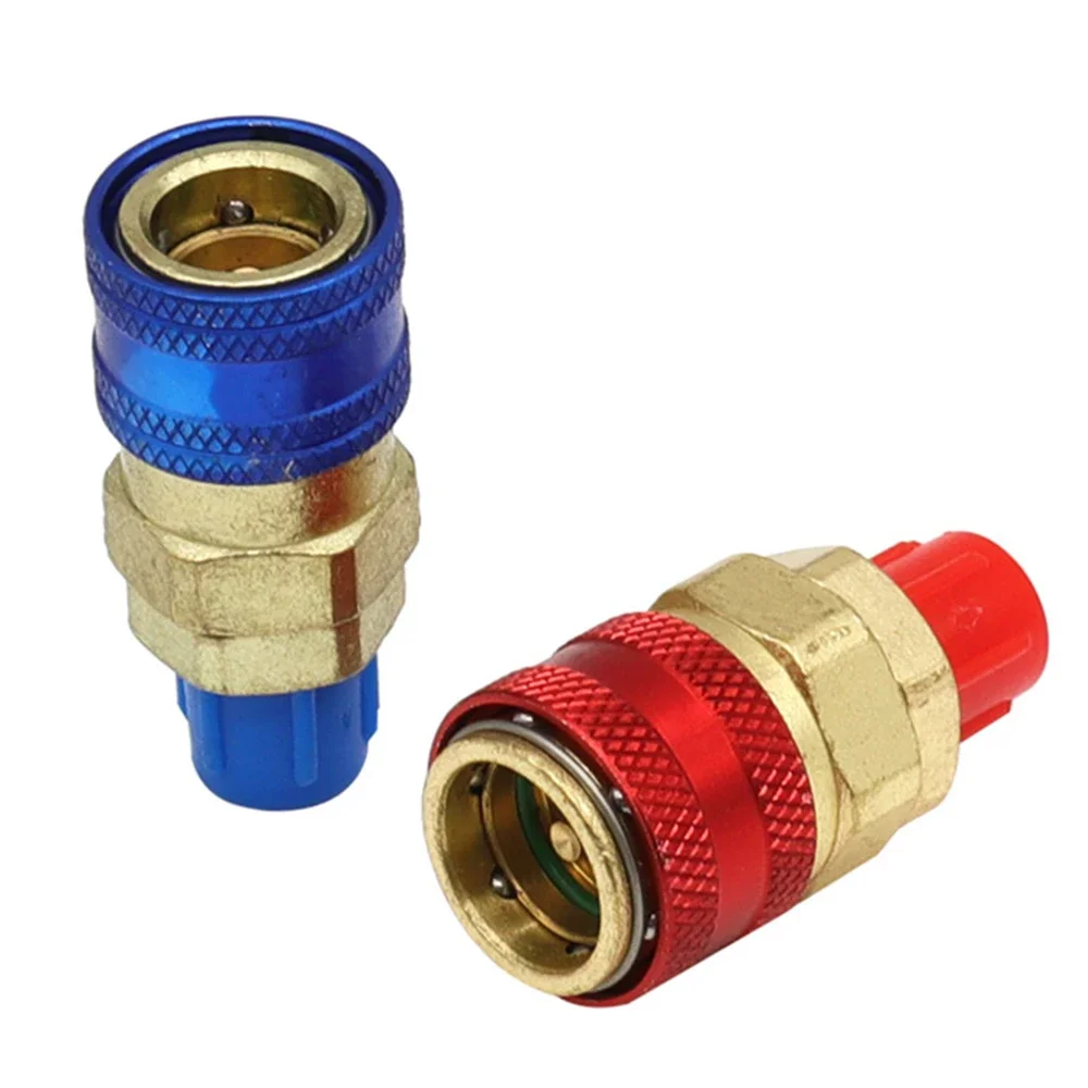 Conector do acoplador rápido do carro, adaptador de bronze, ar condicionado refrigerante, calibre