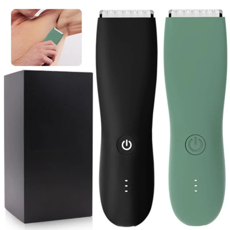 Body Hair Trimmer Shaver for Men Ball Trimmer for Groin Pubic Replaceable Ceramic Blade Groomer