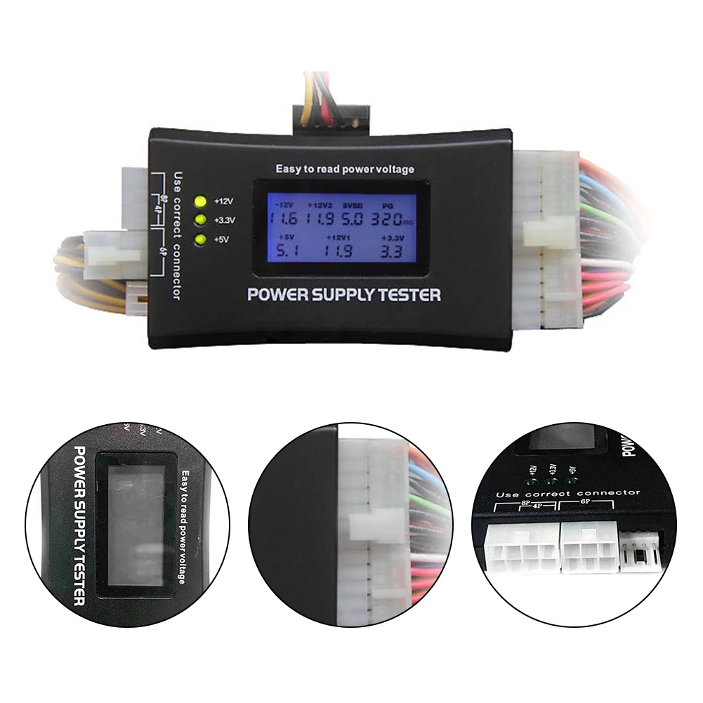 Digital LCD Display PC Computer 20/24 Pin LCD Power Supply Tester Check Atx Source Tester Power