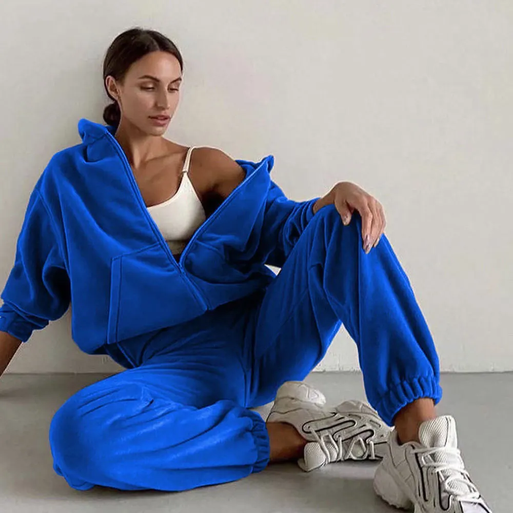 Spring 2023 Women's Brand Velvet Fabric Tracksuits Velour Hoody Track Suit Hoodies and Pants