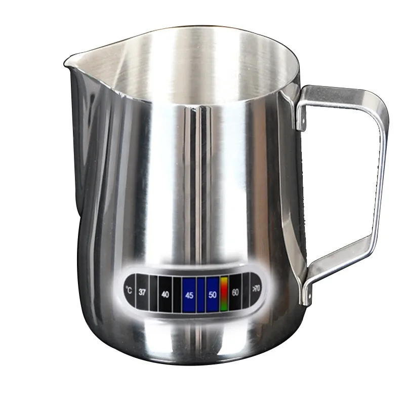 12/20oz Milk Frothing Pitcher 350/600ML Temperature Display Stainless Steel Milk Frother Pitcher Jug