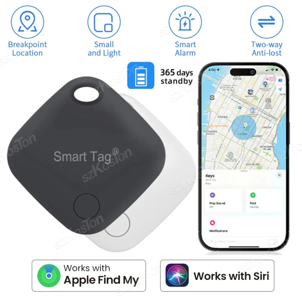 Long Distance Smart Tag GPS Tracker for Air Tag Key Finder Pet Wallet Bike Anti-lost Alarm Mini