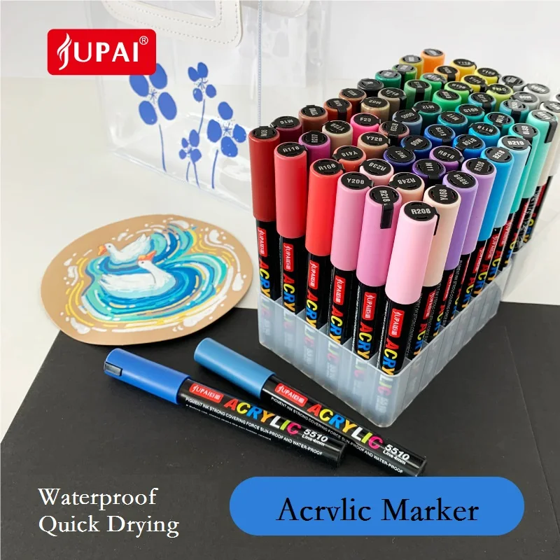 JUPAI Plumones Colores Markers Acrylic Posca Colorful Advertising Painting School Stationery Ceramic